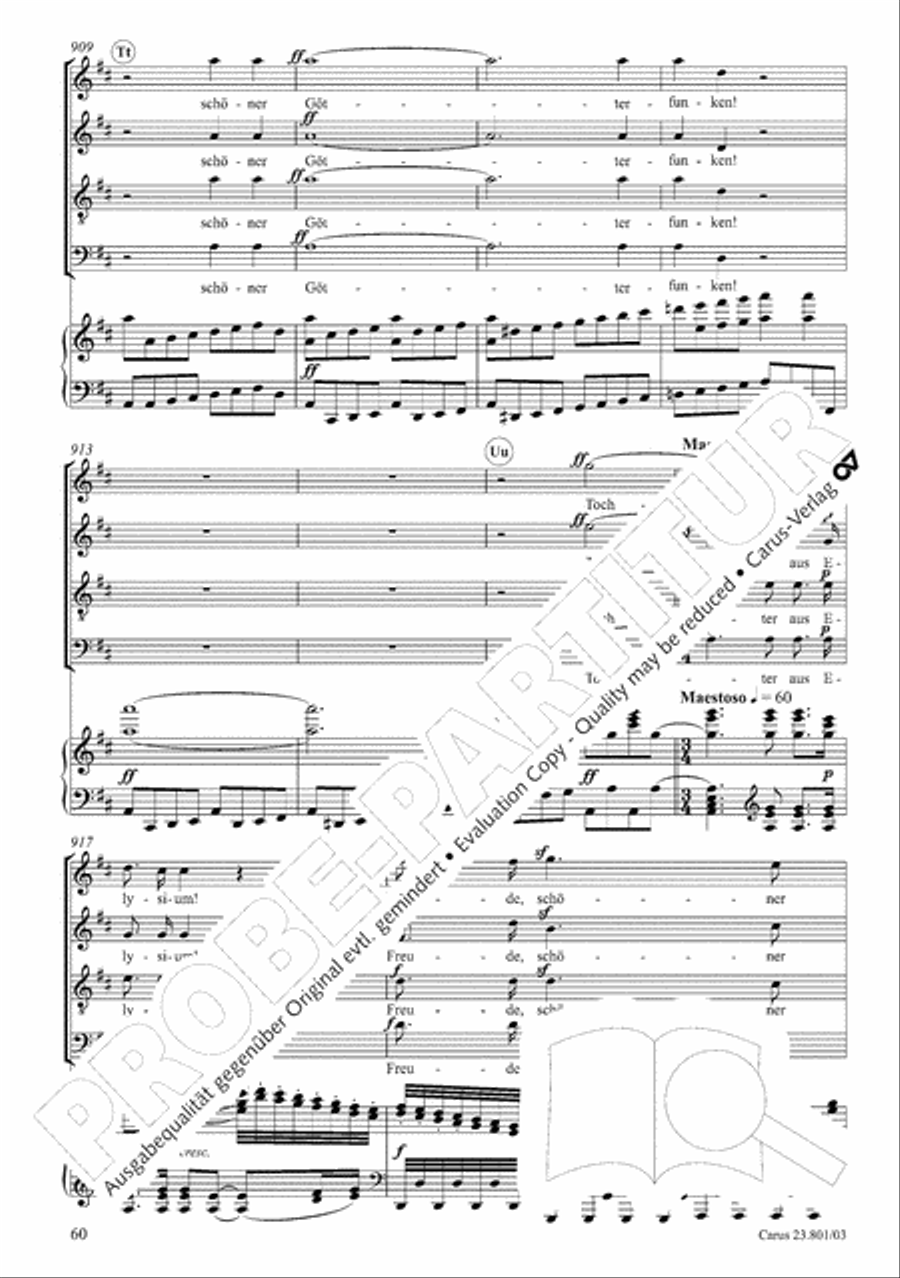 Symphony No. 9, Op. 125 - Finale (Choral Symphony) 4-Part scores gallery preview page 61