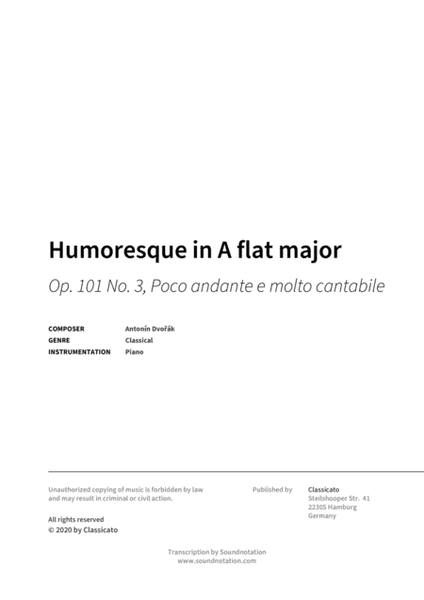 Humoresque in A flat major image number null