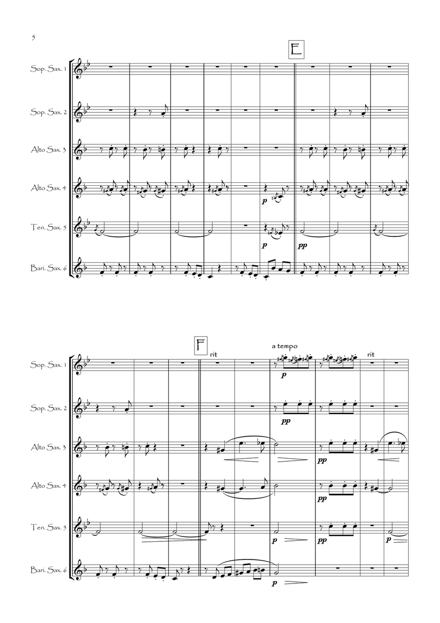 Golliwog's Cakewalk for Saxophone Sextet Woodwind Ensemble scores gallery preview page 6