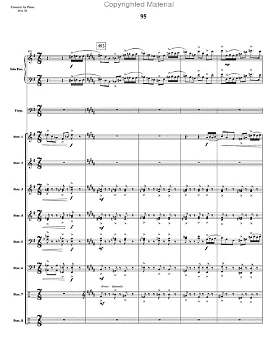Concerto for Piano and Percussion Orchestra Percussion Ensemble scores gallery preview page 117