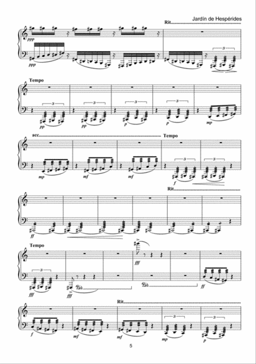 Jardín de Hespérides for Piano Piano Solo scores gallery preview page 4