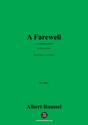 Book cover for A. Roussel-A Farewell,Op.19 No.2,in c minor
