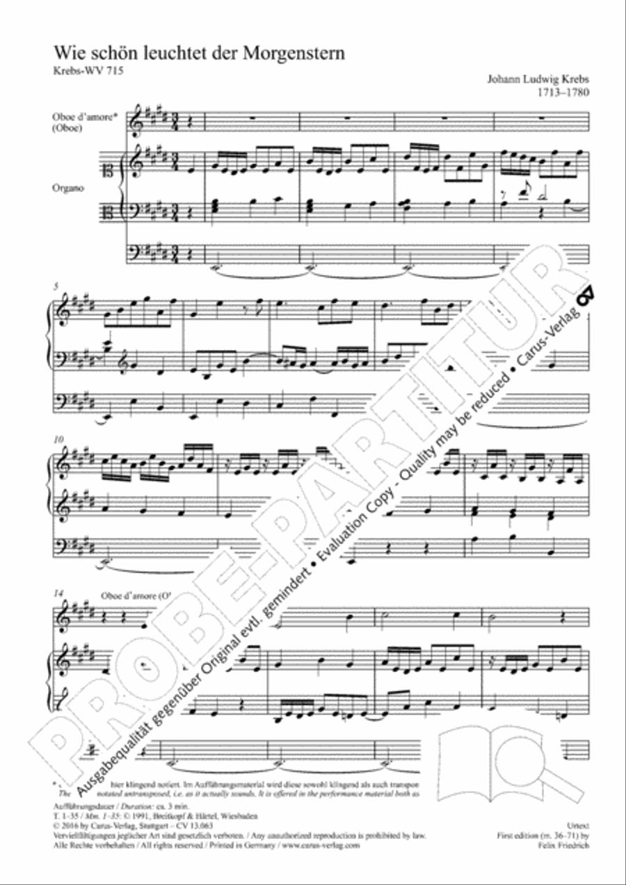 How brightly beams the morning star (Wie schon leuchtet der Morgenstern) Oboe scores gallery preview page 5