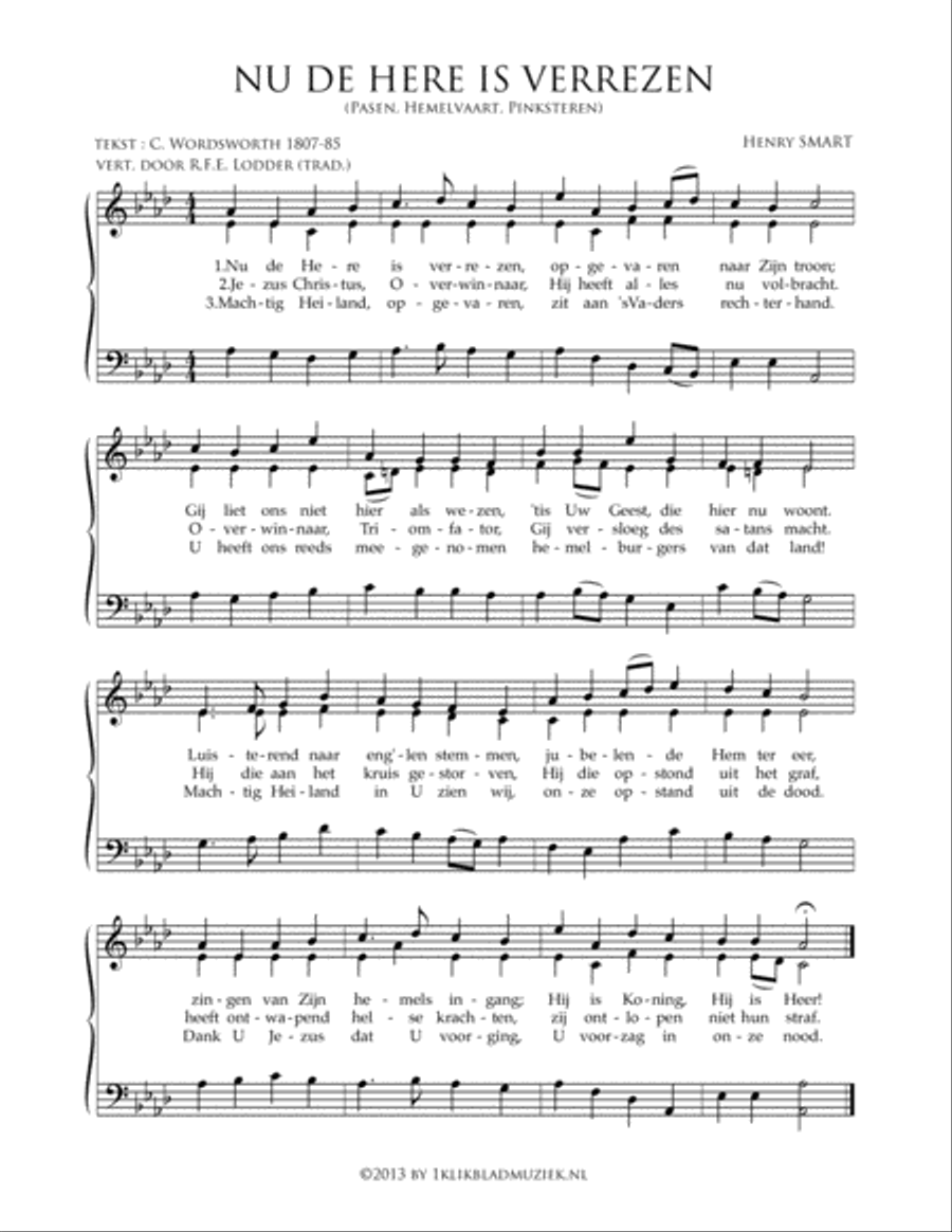 Nu De Here Is Verrezen 4-Part scores gallery preview page 1
