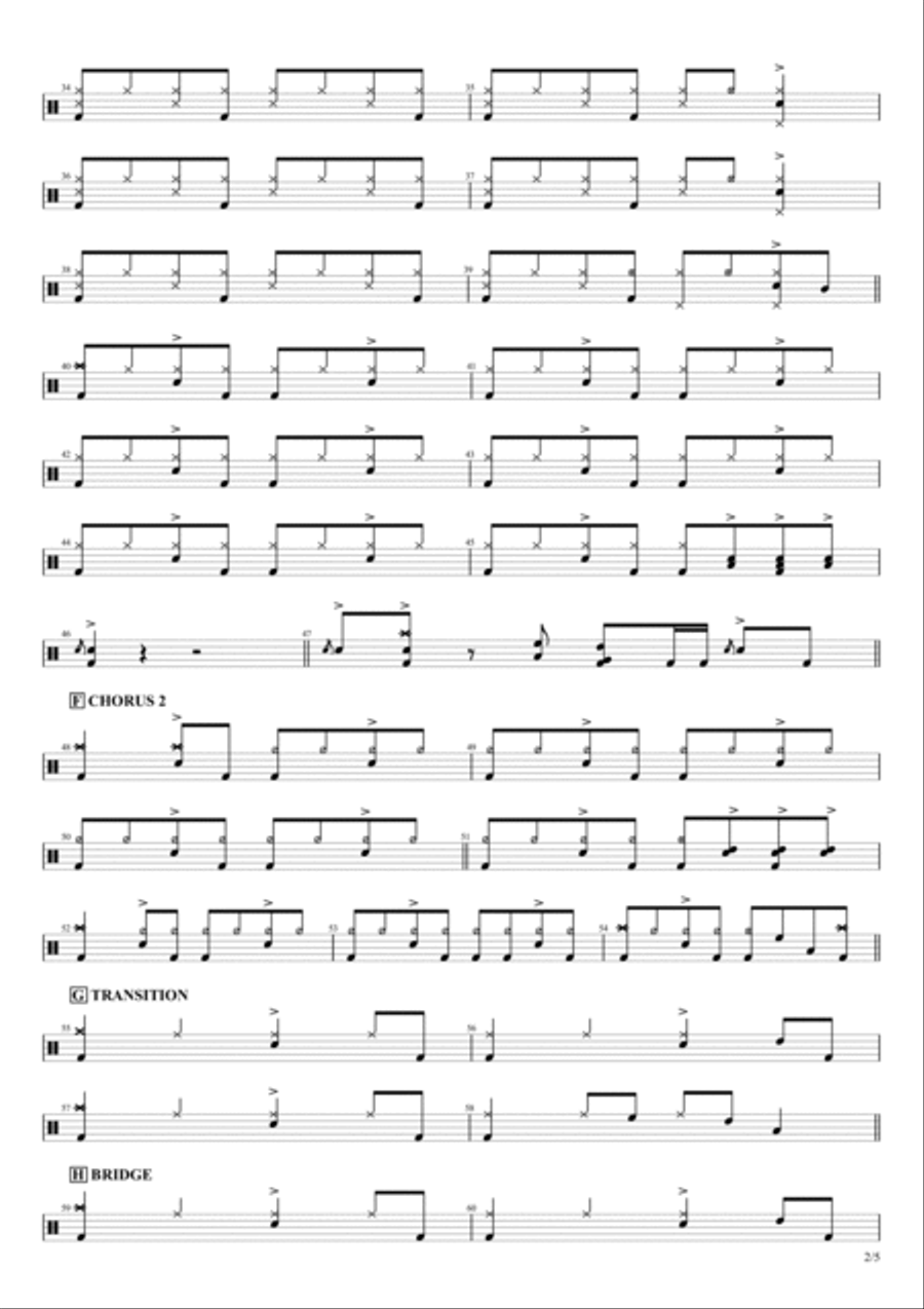 Walking In Memphis Walking In Memphis Drum Set scores gallery preview page 2