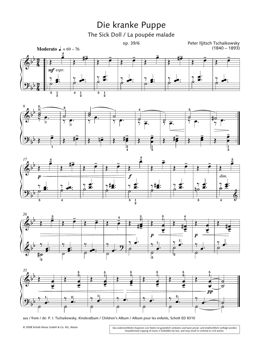 The Sick Doll, Op. 39 No. 6