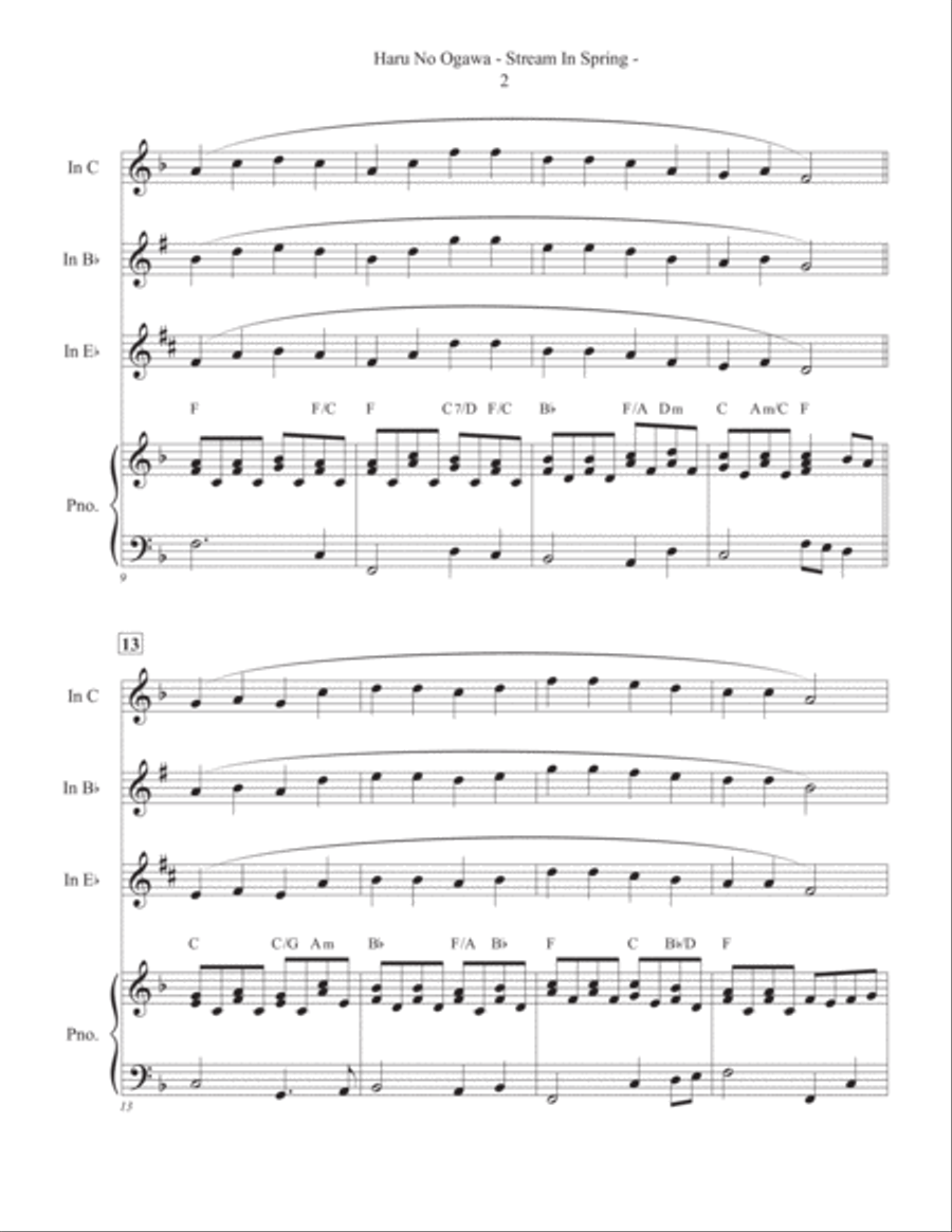 Haru No Ogawa - Stream In Spring Alto Saxophone scores gallery preview page 2