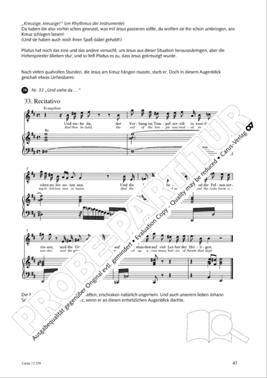 Johann Sebastian Bachs Johannes-Passion fur Kinder und Jugendliche STB scores gallery preview page 44