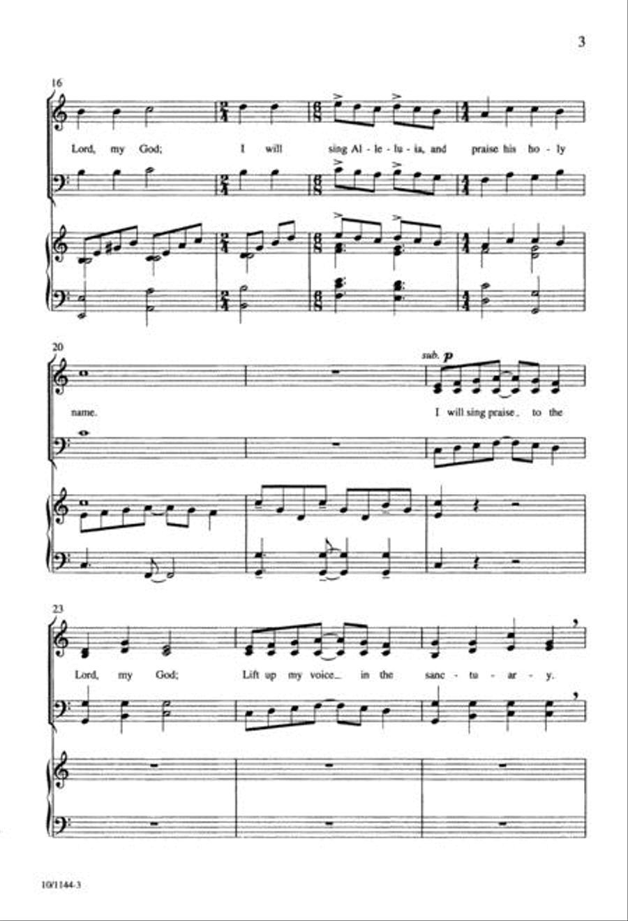 I Will Sing Praise 4-Part scores gallery preview page 3