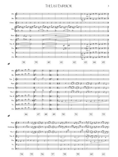 The Last Emperor Theme - Score Only
