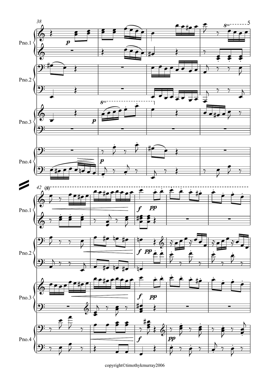 Mozart - Rondo alla Turca - 2 Pianos, 8 Hands Piano Duet scores gallery preview page 5