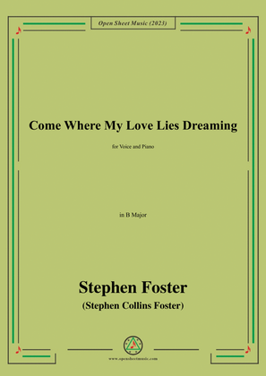 Book cover for S. Foster-Come Where My Love Lies Dreaming,in B Major