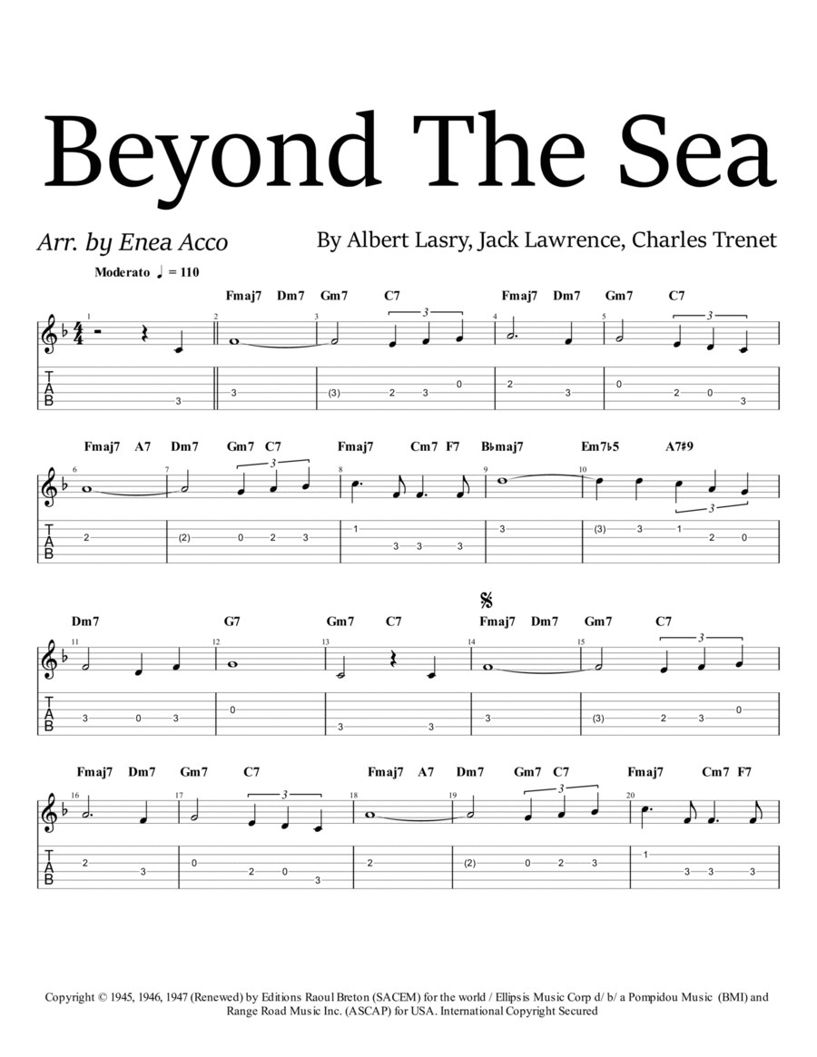 Beyond The Sea Beyond The Sea Piano scores gallery preview page 1