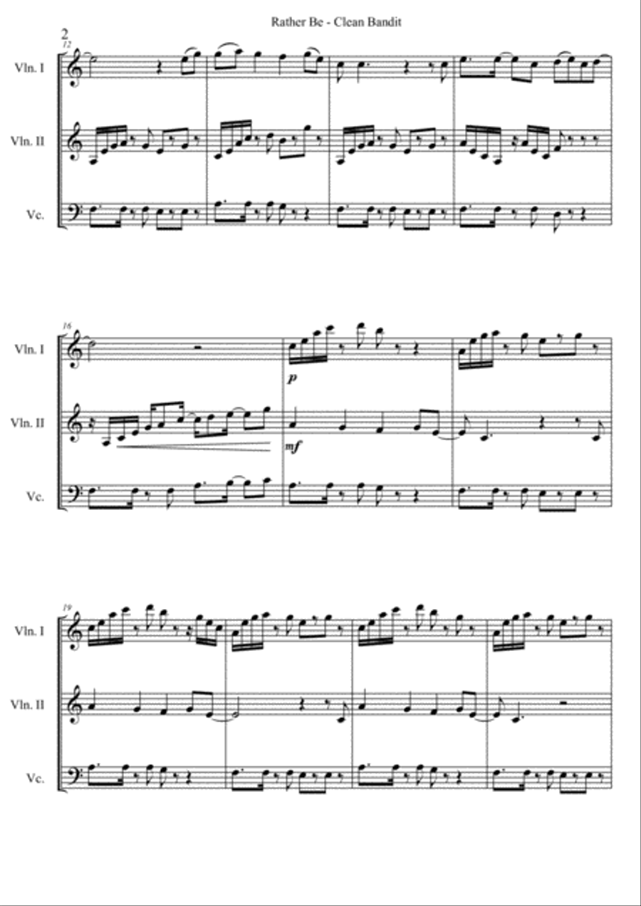 Rather Be Rather Be String Trio scores gallery preview page 2