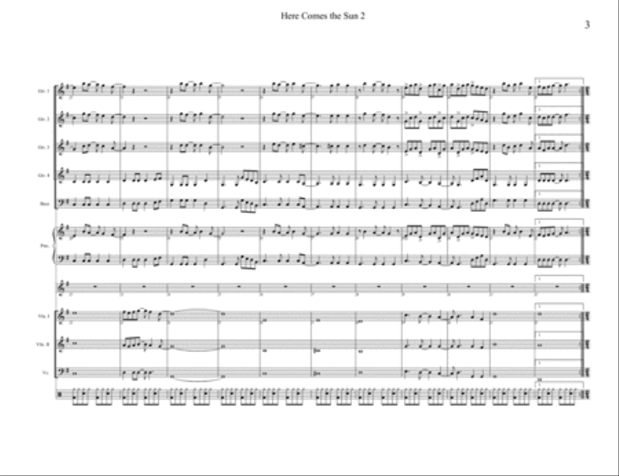 Here Comes The Sun Guitar scores gallery preview page 3