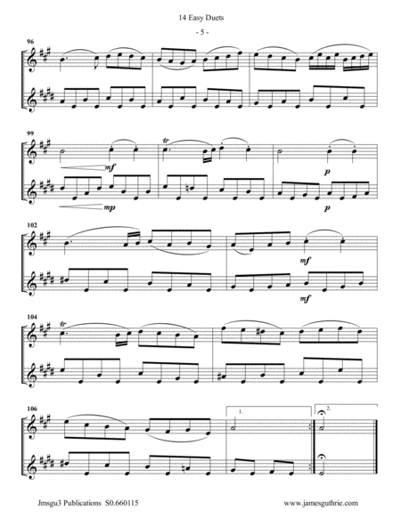 Bach: 14 Easy Duets for Clarinet & Alto Clarinet image number null