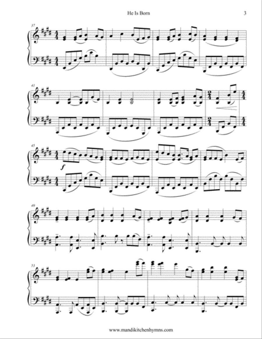He is Born (Joy to the World) Piano Solo Medley Piano Solo scores gallery preview page 3
