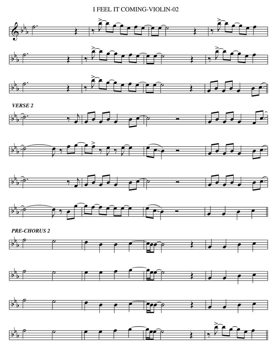 I Feel It Coming I Feel It Coming Violin Solo scores gallery preview page 2