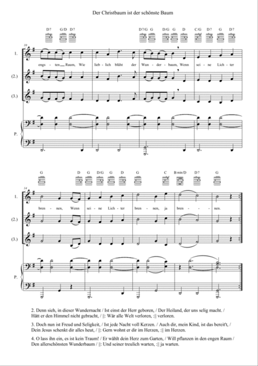 O Christmas Tree, O Kindest Tree Voice scores gallery preview page 2