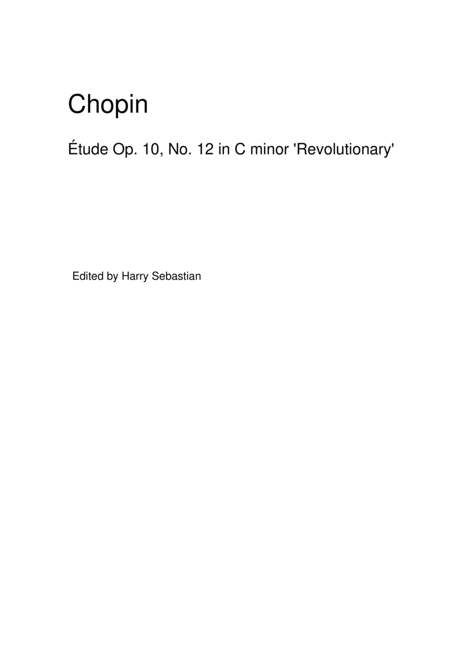 Chopin- Étude Op. 10, No. 12 in C minor 'Revolutionary' Piano Solo scores gallery preview page 1
