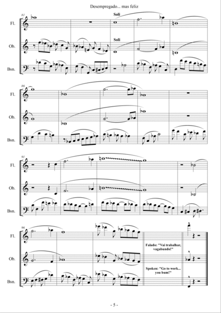Unemployed... but overjoyed Woodwind Trio scores gallery preview page 6