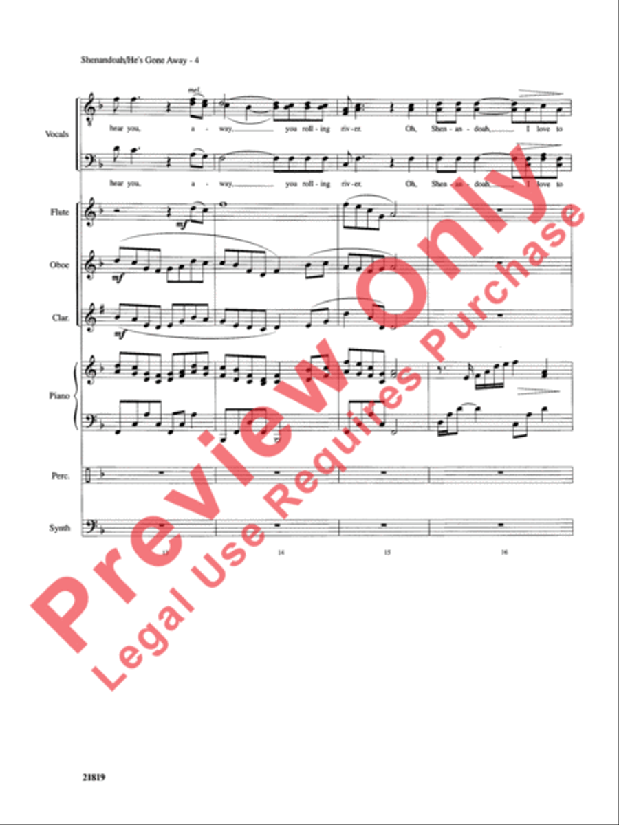 Shenandoah / He's Gone Away Choir scores gallery preview page 5