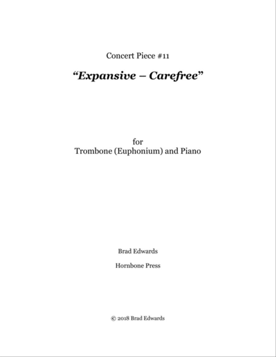 Concert Piece #11: Expansive – Carefree Trombone Solo scores gallery preview page 1