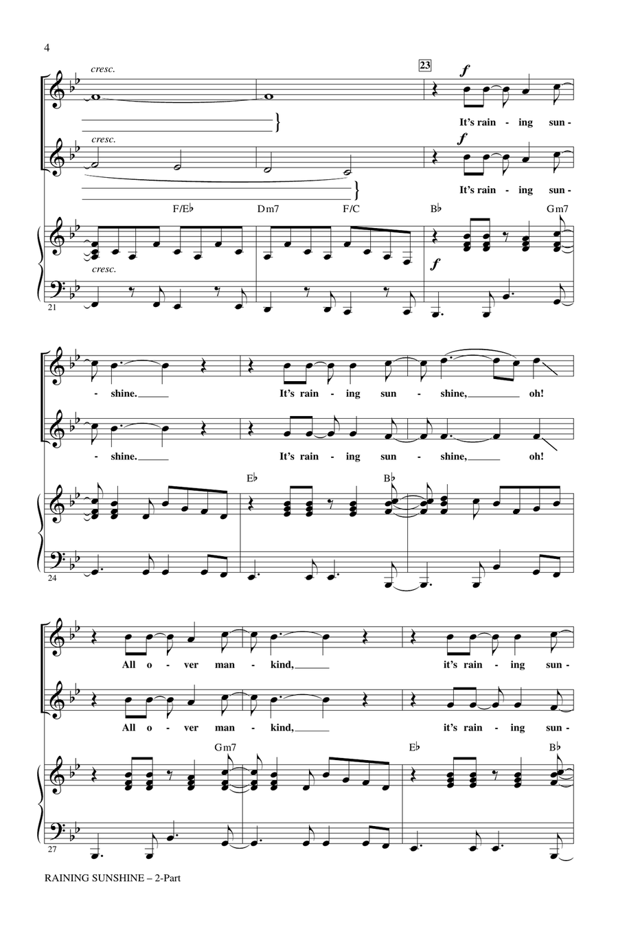 Raining Sunshine (from Cloudy With A Chance Of Meatballs) 2-Part scores gallery preview page 3