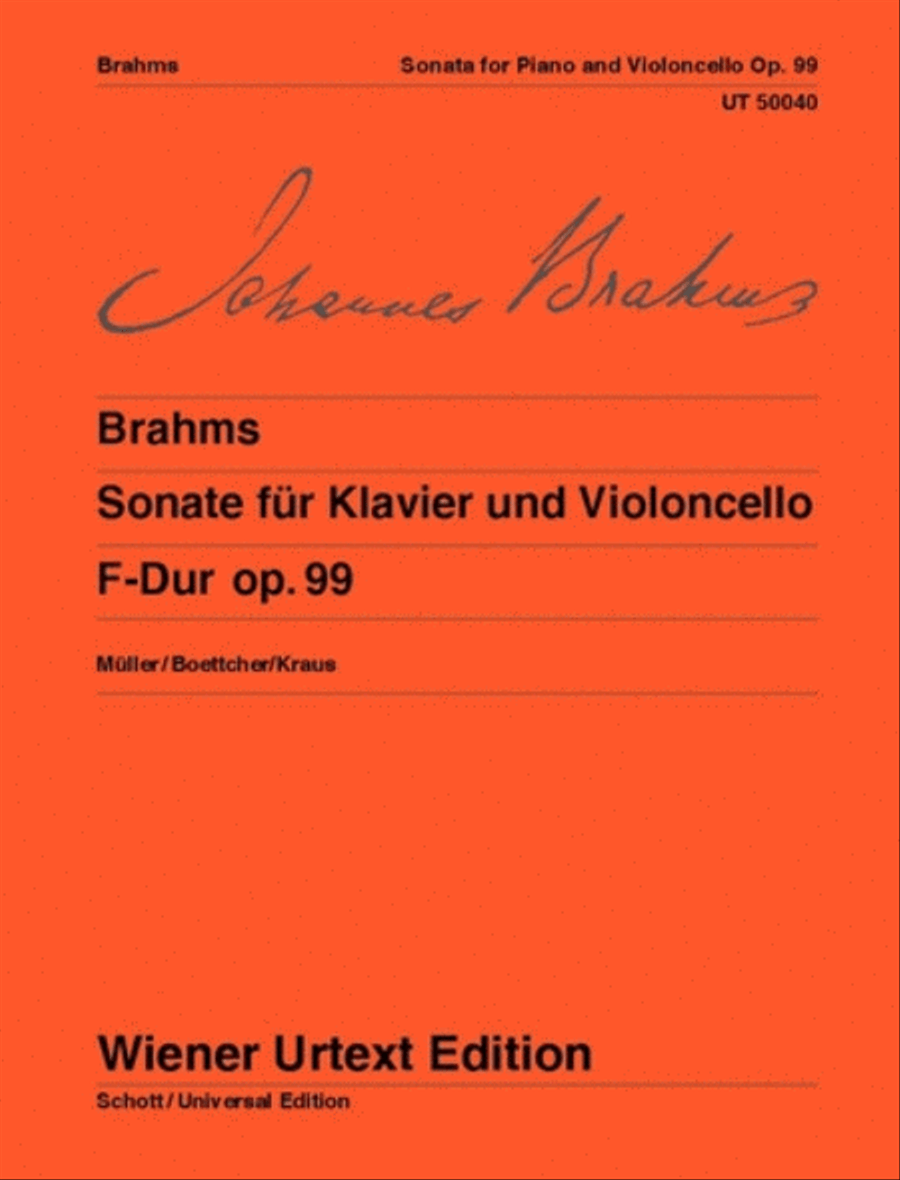 Sonata for piano and violoncello, F major, Op. 99 Piano scores gallery preview page 1