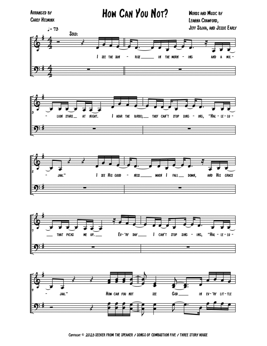 How Can You Not 4-Part scores gallery preview page 1