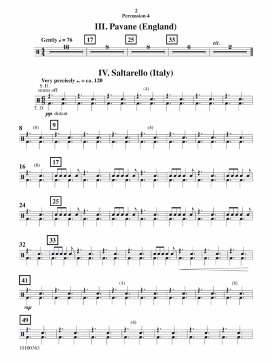 Courtly Airs and Dances - Percussion 4 Concert Band scores gallery preview page 2