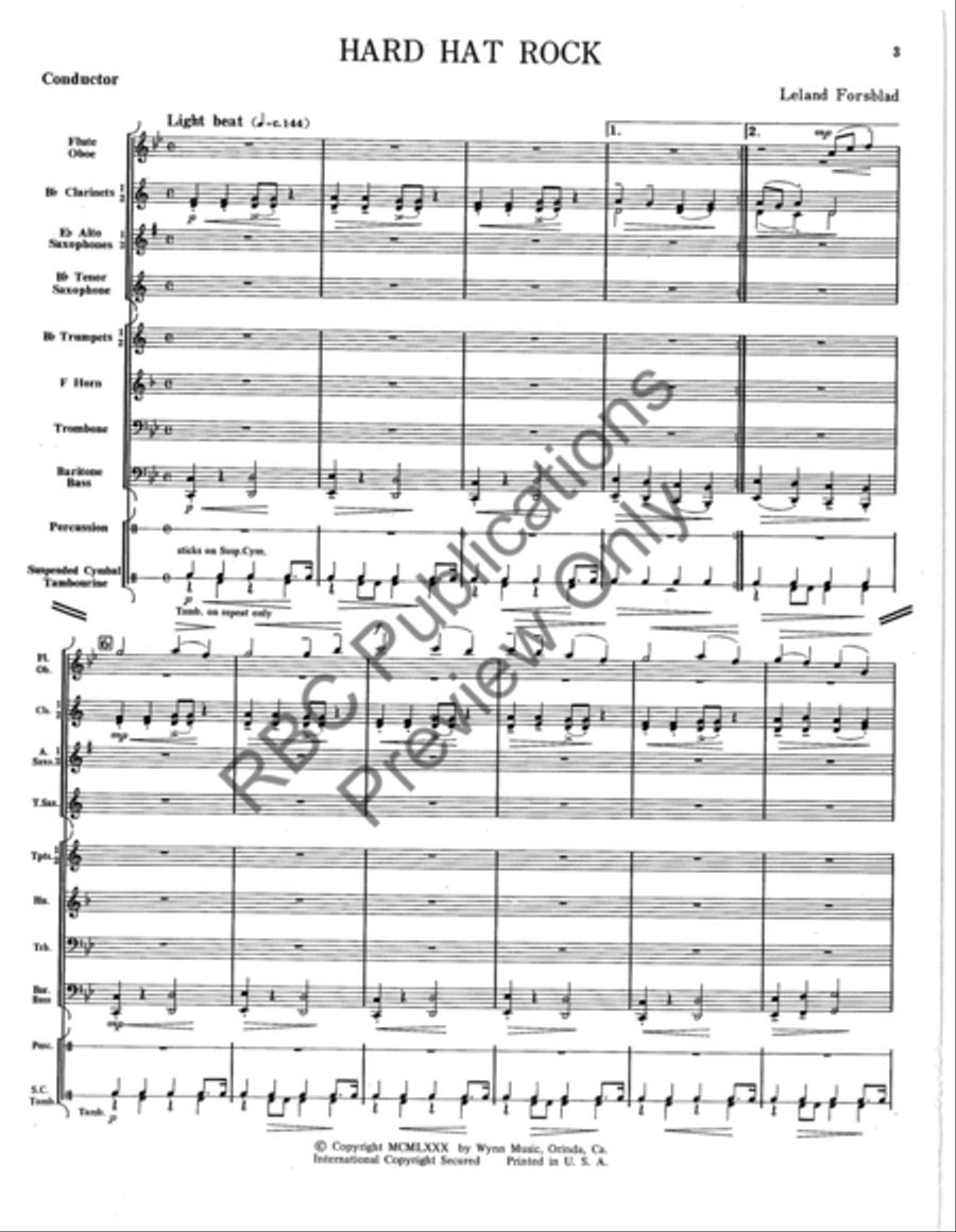 Hard Hat Rock Hard Hat Rock Concert Band scores gallery preview page 4