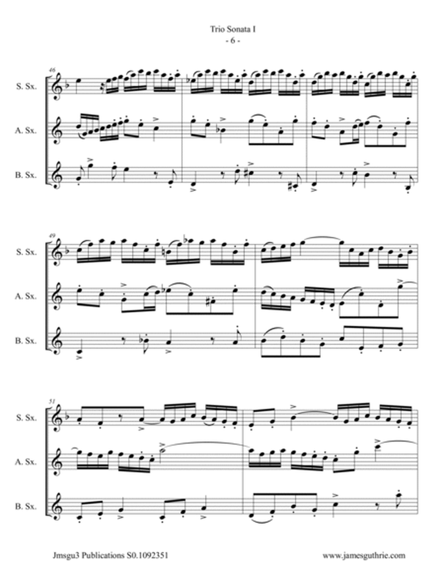 BACH: Six Trio Sonatas BWV 525-530 for Sax Trio image number null