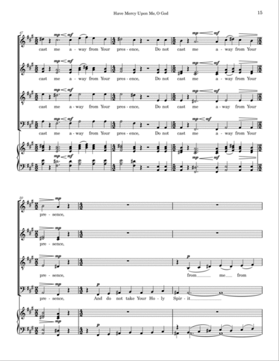 Purge Me With Hyssop (Psalm 51) 4-Part scores gallery preview page 6