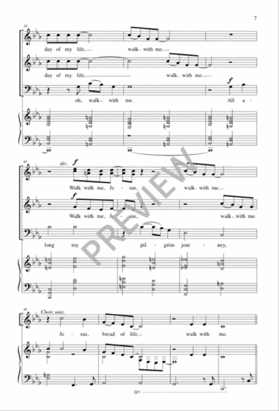 I Want Jesus to Walk with Me 3-Part scores gallery preview page 7