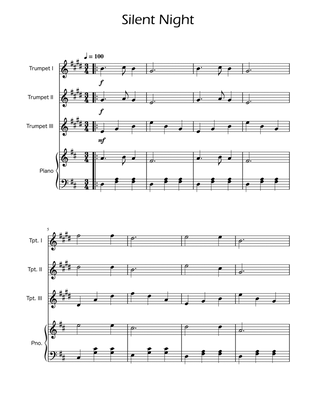 Silent Night - Trumpet Trio w/ Piano