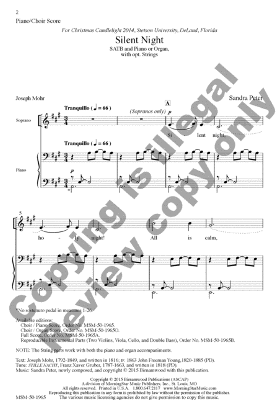 Silent Night Silent Night 4-Part scores gallery preview page 2