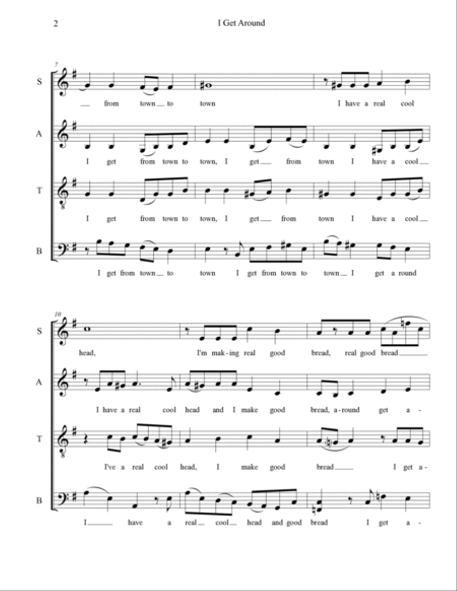 I Get Around 4-Part scores gallery preview page 2