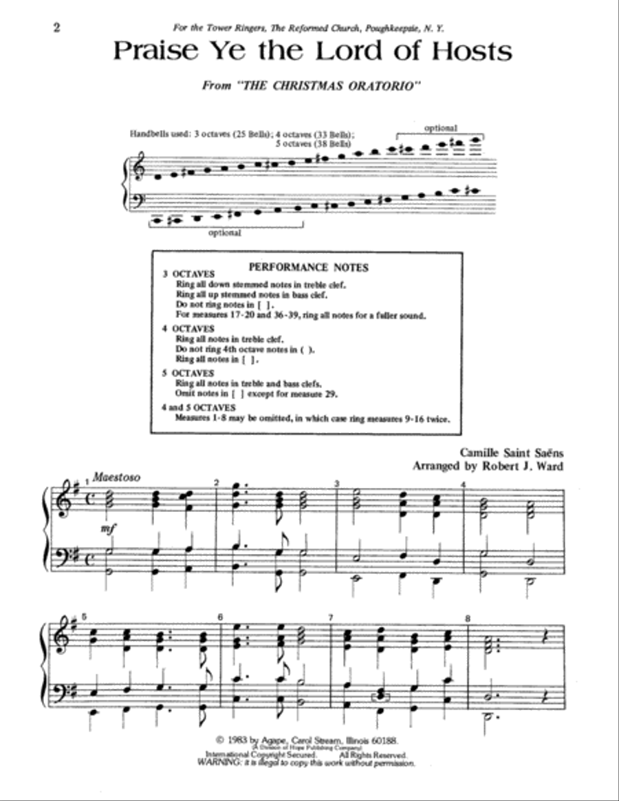 Praise Ye the Lord of Hosts 5-Octaves scores gallery preview page 5