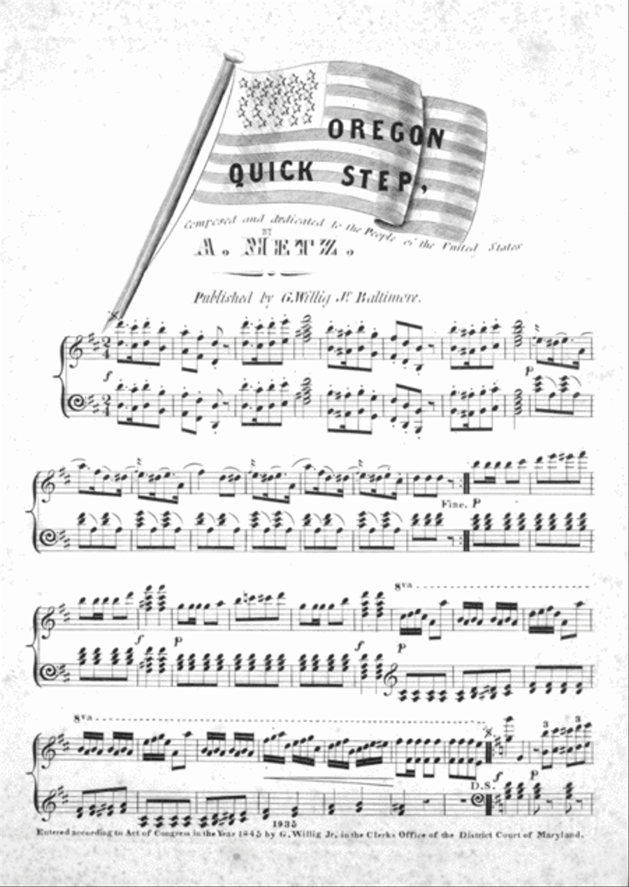 Oregon Quick Step Piano Solo scores gallery preview page 1