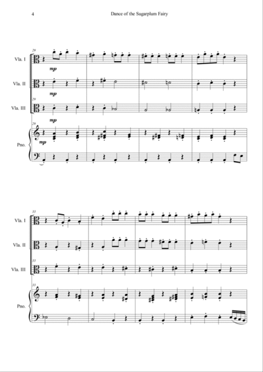 Nutcracker Op.71a - Dance Of The Sugarplum Fairy Piano Quartet scores gallery preview page 4