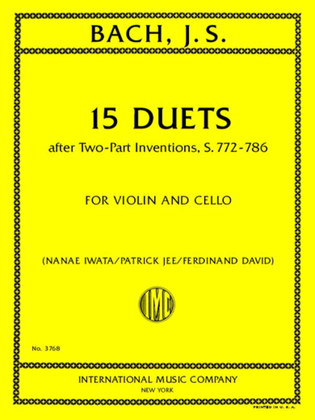 15 Duets After Two-Part Inventions, S. 772-786