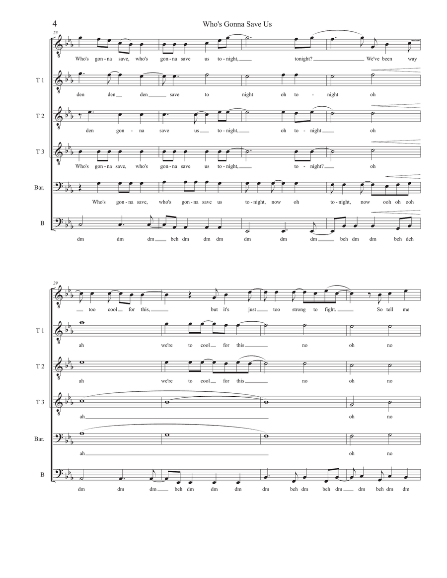 Who's Gonna Save Us TTBB scores gallery preview page 4