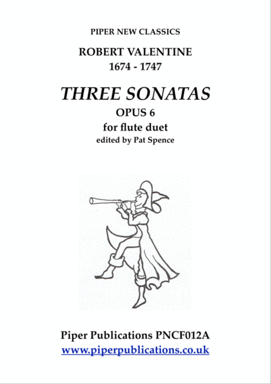 VALENTINE (1671 - 1747) THREE SONATAS FOR 2 FLUTES OPUS 6 Flute Duet scores gallery preview page 1