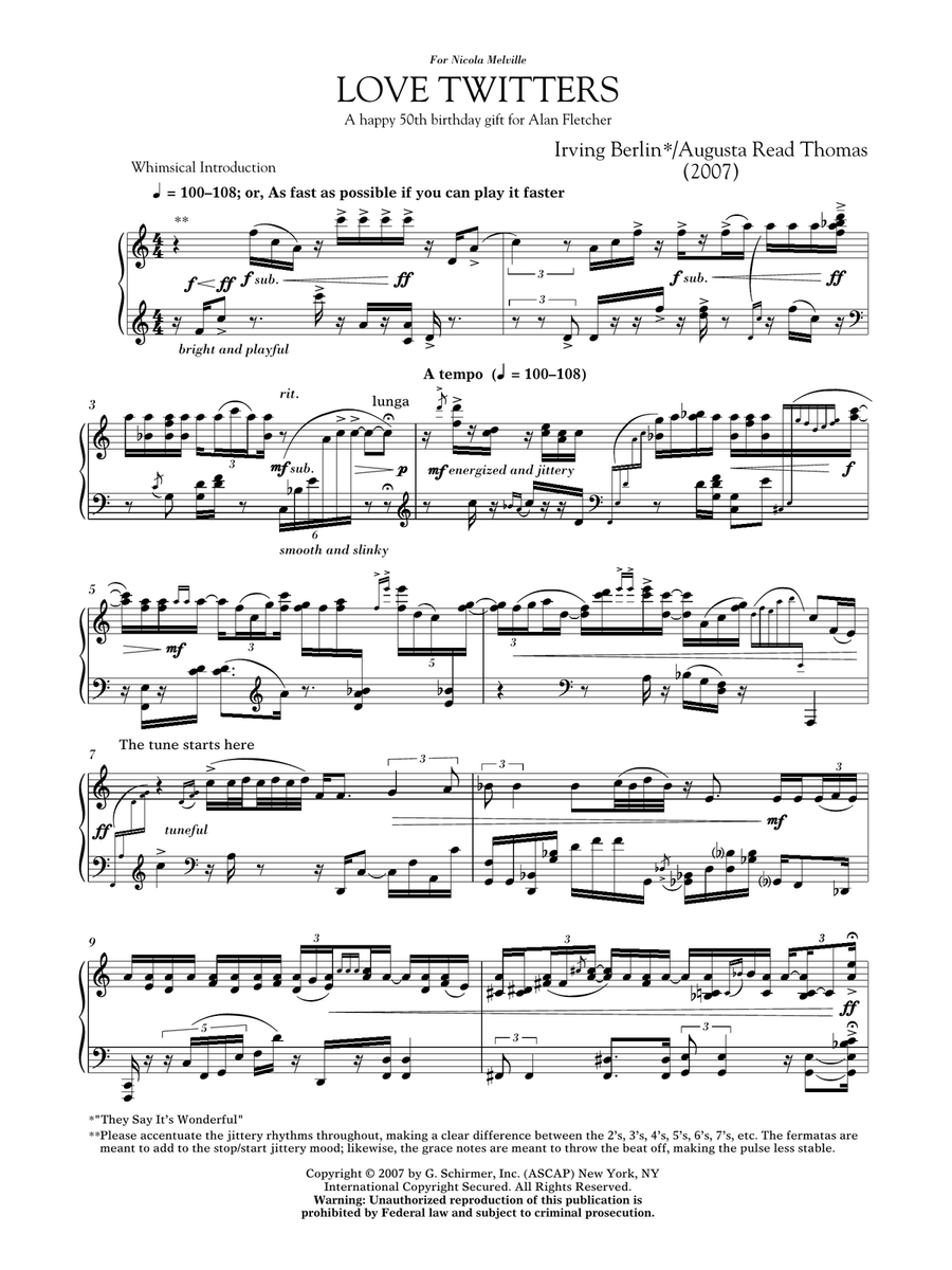 Love Twitters Love Twitters Piano Solo scores gallery preview page 1