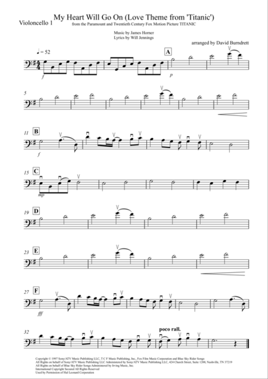 My Heart Will Go On (Love Theme from Titanic) Cello Solo scores gallery preview page 4