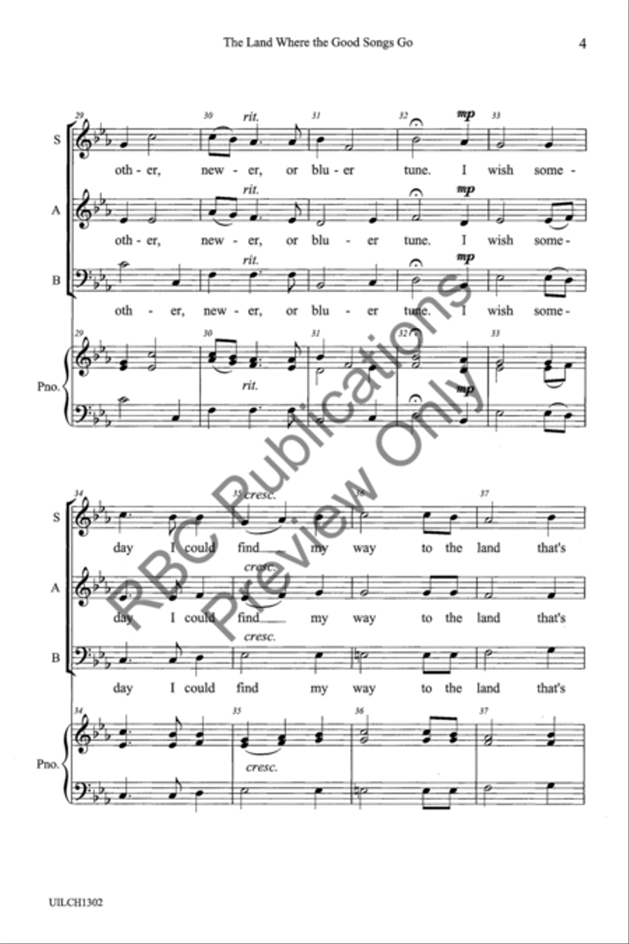 The Land Where The Good Songs Go (SAB) 3-Part scores gallery preview page 6