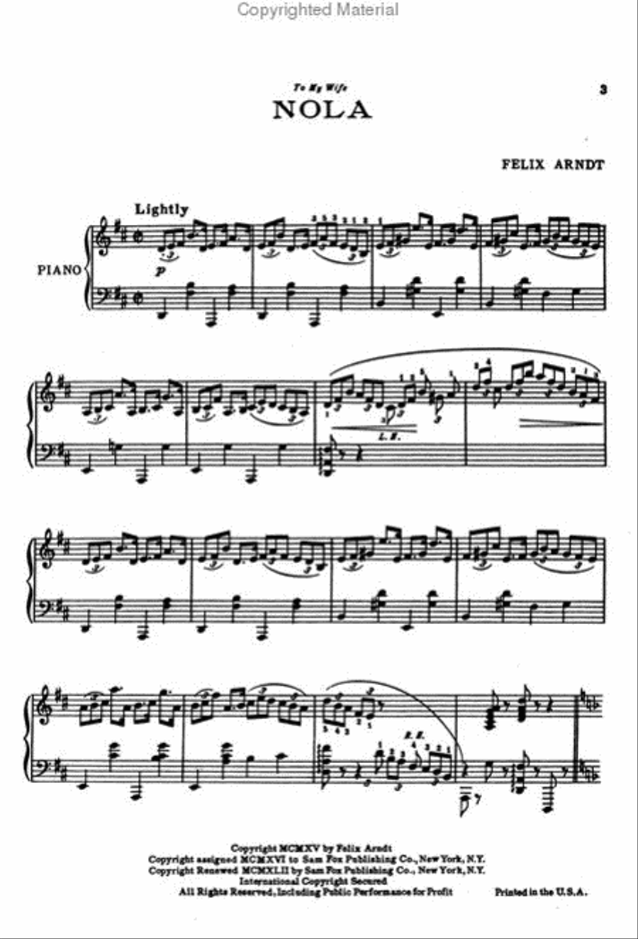 Nola Nola Piano Solo scores gallery preview page 2
