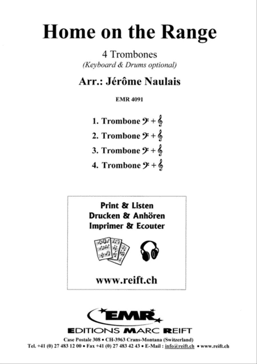 Home on the Range Trombone Quartet scores gallery preview page 2