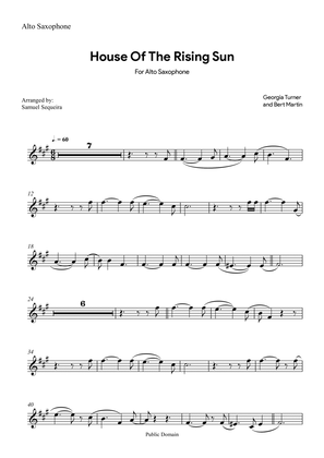 Book cover for House of the Rising Sun - for Alto Saxophone - with play along